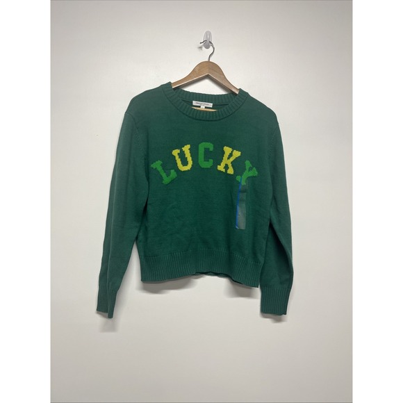 St. Patrick's Day Lucky Sweater Women's Large Shades of Green‎ Graphic Sweater - Picture 1 of 6